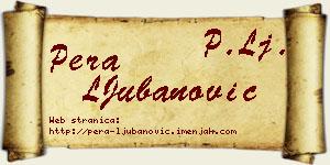 Pera LJubanović vizit kartica